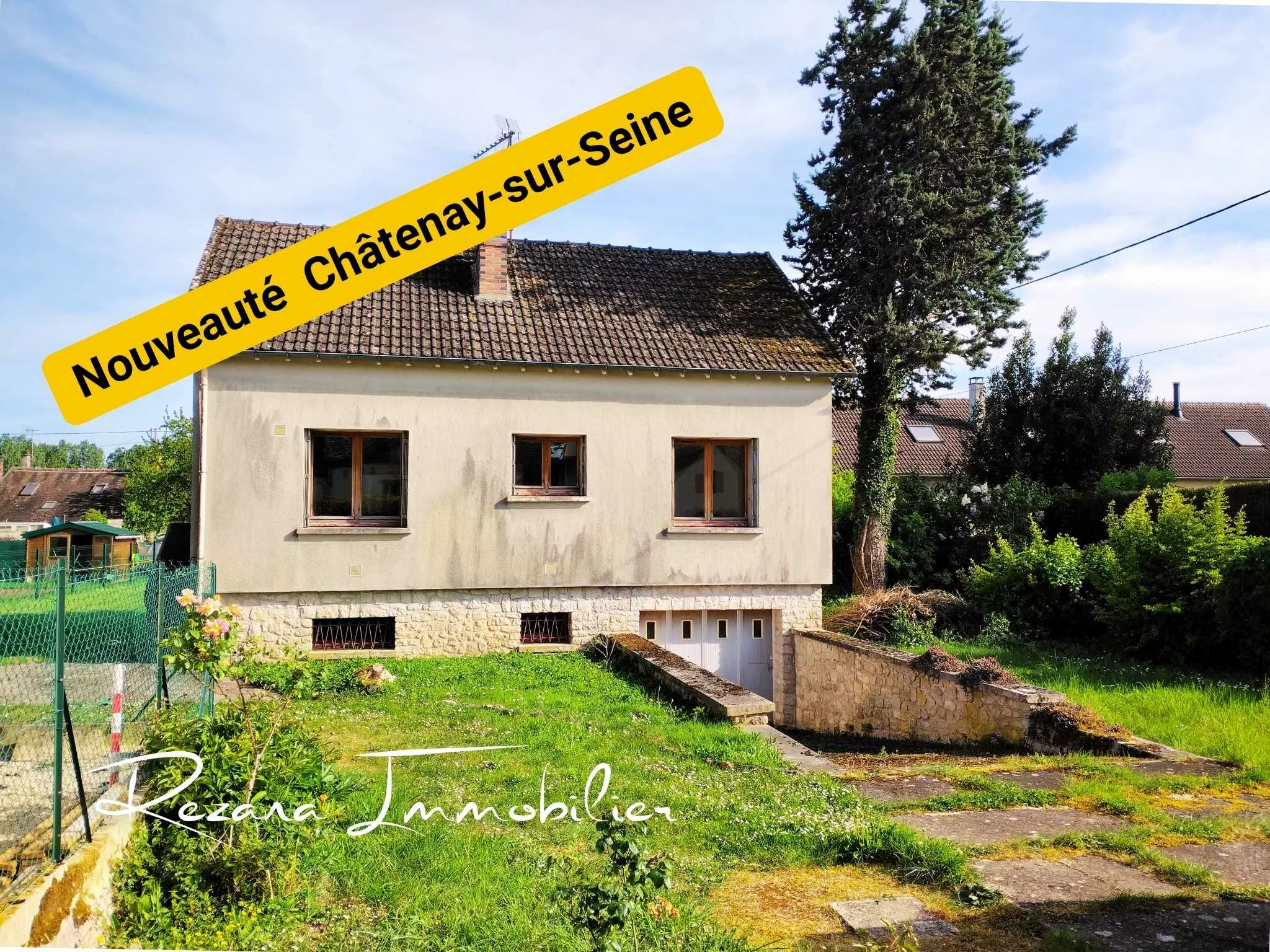 façade maison avec terrain 950m2 Châtenay-sur-Seine