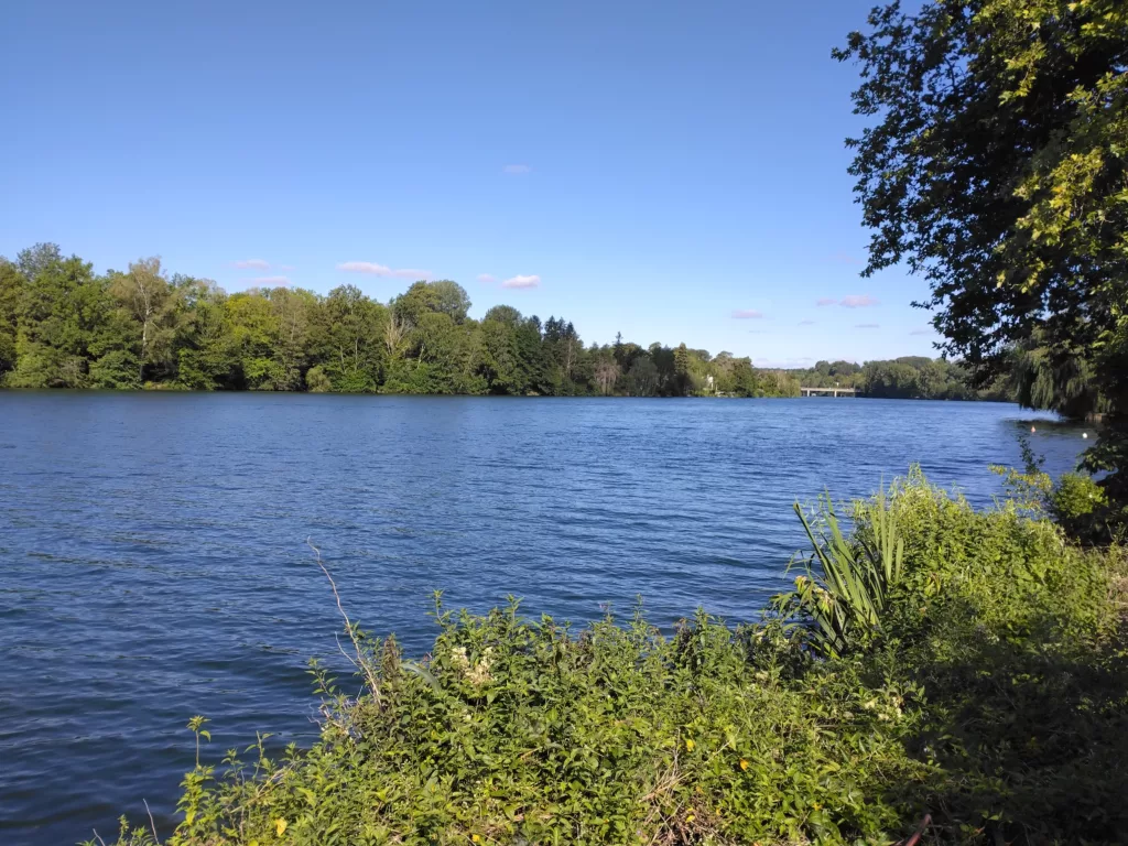 Vue dégagée sur la Seine depuis la berge privative de la propriété